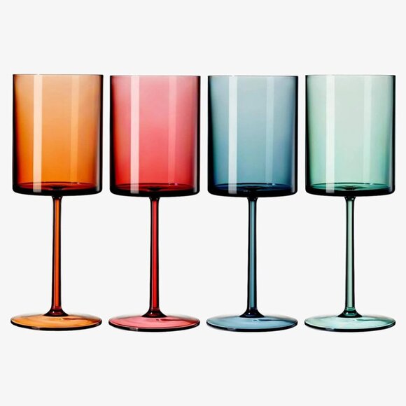 Multicolor Square Acrylic Wine Glasses Set of 4 - Picture 2 of 2
